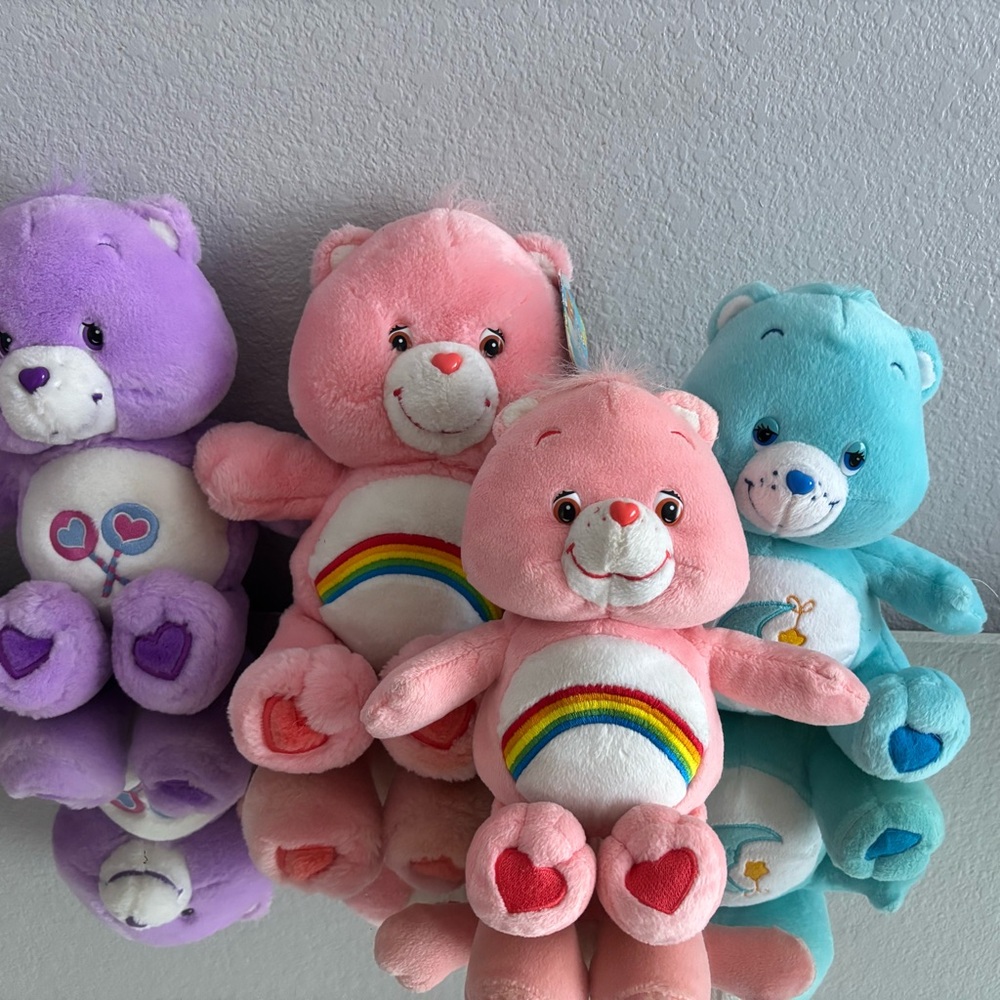Care Bears Plush Toy Set - Pink, Purple, and Blue